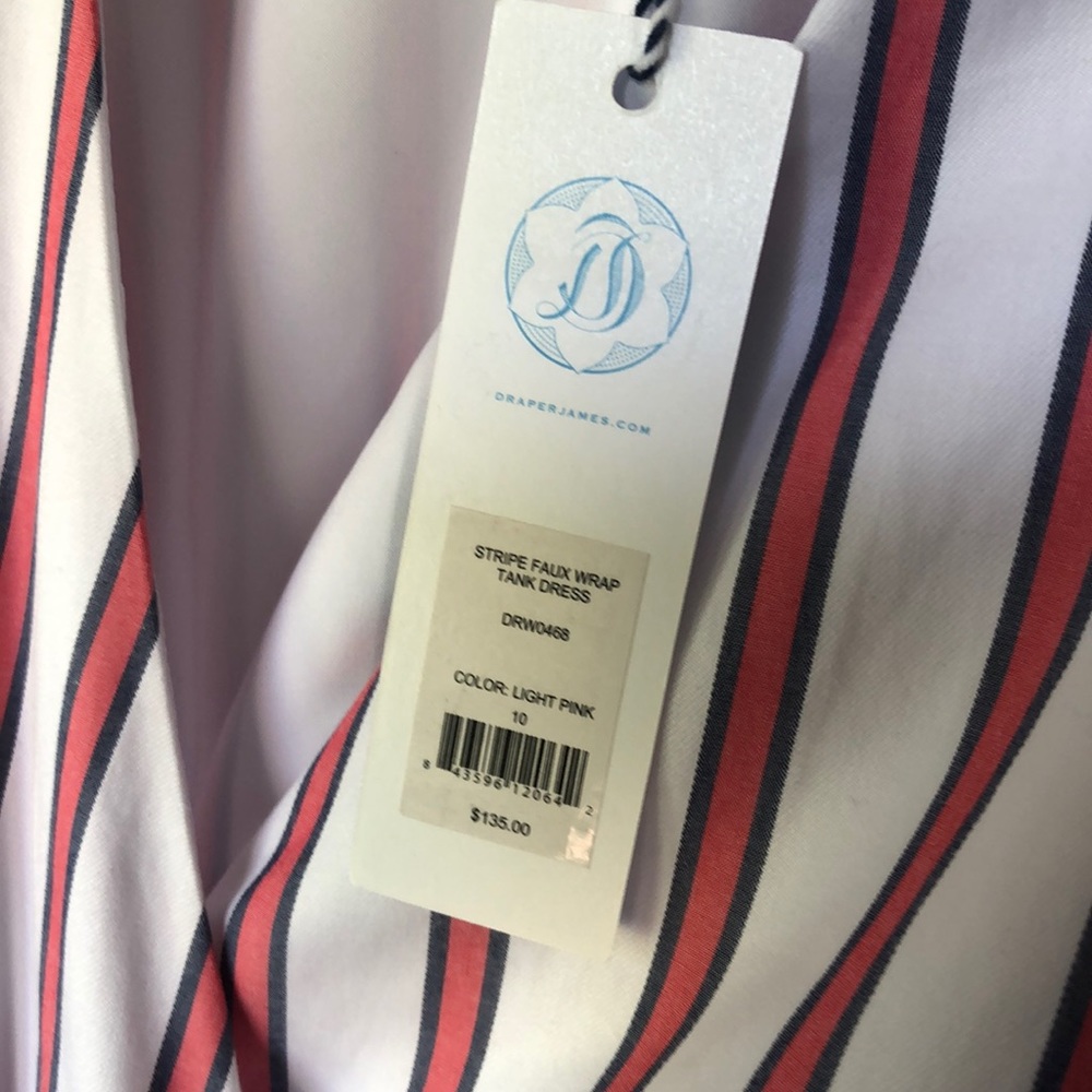 ๐ SALE NWT Draper James Stripe Faux Wrap Dress - Picture 8 of 8